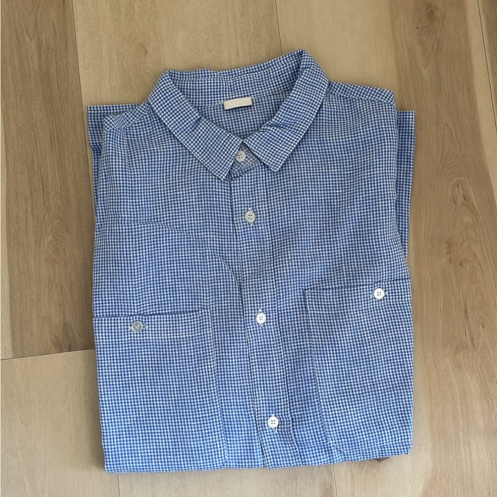 Men's Blue Checkered Casual Shirt